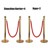 Barrier Posts Crowd Control Stanchion Velvet Ropes Bank Queue Pole Gold Red 4pc