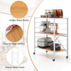 3-Tier Foldable Shelving Unit Storage Rack Metal Shelves with Detachable Wheels