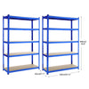 1.8m Warehouse 5 Tier Racking Shelf Heavy Duty Steel Garage MDF Shelving Unit