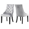 Set of 2 Velvet Upholstered Dining Chairs Wing Back Armchair Dining Room Kitchen