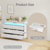 6 Drawer Cabinet Chest of Drawers High Gloss Storage with LED Lights Furniture