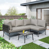 Garden Furniture Set 5 Seater Outdoor Conservatory Lounge Corner Sofa with Table