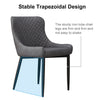 Set of 2 Dining Chairs PU Faux Leather Metal Legs Restaurant Chairs Grey Chairs