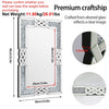 Full Length Crushed Diamond Wall Mirror Crystal Glass Silver Rectangle Dressing