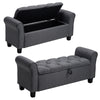 Upholstered Ottoman Stool Window Side Seat Scroll Ends Armed Bench Chaise Sofa