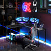 Computer Corner Desk Home Office Workstation L-Shaped Desk w/Power Outlet