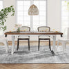 Industrial Dining Table for 6 Seater, 63-Inch Rectangular Wood Kitchen Table