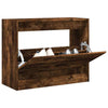 Shoe Cabinet Smoked Oak 80x34x63 cm Engineered Wood