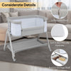 Baby Bedside Sleeper Easy Folding Portable Baby Crib Newborn Bassinet w/Storage
