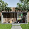 Metal Garden Shed 8ftx3ft 11x3ft Log Tool Firewood Organizer Rack Timber Store