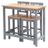 Breakfast Bar Table & 2 Chairs Set Pine Wood Kitchen Living Room Wall Side Unit
