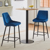2x Velvet Bar Stool Metal Leg Breakfast Pub Chairs Kitchen Counter Furniture
