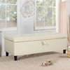 Upholstered Ottoman Stool Bench Chair Footrest Toy Storage Box Chest Window Seat
