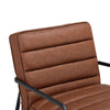 Modern Distressed Tan PU Leather Armchair Lounge Chair Living Room Bedroom Sofa