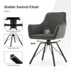 2x Grey 360° Swivel Dining Chairs Velvet Padded Seat Dining Room Chair Modern