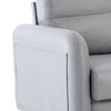 Grey Ergonomics 3 Seater Sofa Modern High Back Fabric Couch Wood Legs 2 Pockets