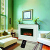Modern 2KW Electric Inset Fireplace Heater Fire Place White Wooden Mantel Indoor