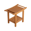 Shower Bath Seat Chair Stool Bench Non-Slip Safe Seat w/ Storage Shelf Organizer