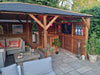 Bar Gazebo 4m x 3m Pressure Treated Wood Garden Shelter Roof Shingles Utopia
