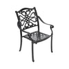 Cast Aluminum Garden Chairs Outdoor Dining Chair Padded Seat for Bistro Backyard