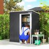 5 x 3ft Garden Storage Shed Sliding Door Sloped Roof Tool, Black