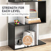 5-tier Bookcase Storage Display Shelving S Shape design Unit Black