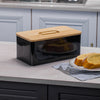 Metal Bread Bin with Chopping Board Lid Kitchen Food Cake Loaf Storage Container