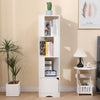 136cm Slim 4-Tier Bookcase Corner Display Cabinet Storage Shelf Cupboard Tall