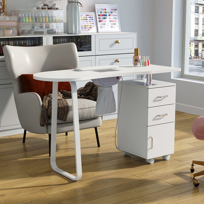 Manicure Nail Bar Art Salon Drawer Storage Table Station Beauty with Hand Pillow