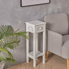 Nightstand Chic White Slim Bedside Tables Tall Hallway Narrow Telephone Table UK