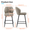 Set of 2 Bar Stools Faux Leather Back Upholstered Metal Legs Barstool Pub Chair