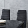 Set of 4 Black Dining Chairs Set Padded Seat Metal Legs Kitchen Home Furniture