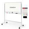 Double-Sided Magnetic Mobile Whiteboard Adjustable Mobile Rolling Erase Board