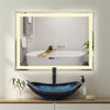Rectangle LED Demister Bathroom Mirror 3 Color Lights Illuminate Touch Sensor