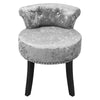 Crushed Velvet Grey Vanity Dressing Table Chair Bedroom Makeup Stool Piano Seat