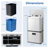 Motion Sensor Garbage Can with 2 Removable Waste Bins-Silver