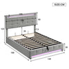 Double Bed Upholstered Bed Grey Fabric Gas Lift Ottoman Storage Bed Frame 4ft6