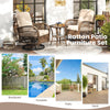 3 Piece Patio Swivel Rocker Set 2 Outdoor Wicker Rocking Chairs Brown