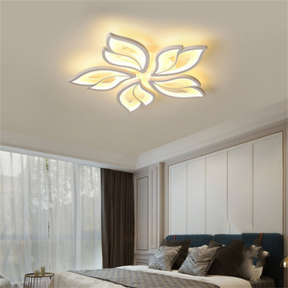 Maple Leaf Chandelier White Frame LED Ceiling Light Living Room Pendant Lights
