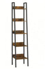 Ladder Shelf 5-Tier Narrow Shelf Bookshelf Rustic Brown and Black LLS109B01