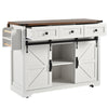 Kitchen Island Rolling Kitchen Trolley Cart With Worktop Storage Cabinet White