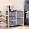 5 Drawers Fabric Bedside Cabinet Table Wood Frame Storage Unit Chest of Drawers