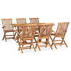 7 Piece Folding Outdoor Dining Set Solid Teak Wood