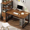 Computer Desk Home Office Corner Desk Storage Shelf W/ Bookshelf & Drawer UK