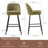 2X Breakfast Bar Stools Thickened Pad Linen Dining Chairs for Counter Kitchen