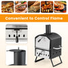 2-layer Outdoor Mini Pizza Oven Portable Wood Fired Pizza Maker w/Cooking Grill