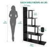 L-Shape Bookshelf Corner Bookcase Home Office Storage Display Rack Freestanding