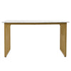Rectangular Dining Table Kitchen Table w/ White Marble Effect Top and Gold Legs