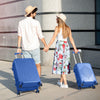 Stylish 5 Piece Deep Blue Diamond Pattern ABS Luggage Set with Non TSA Locks