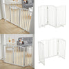 Folding 3/4 Panels Baby Safety Wooden Gate Pet Dog Barrier Stair Doorway Guard